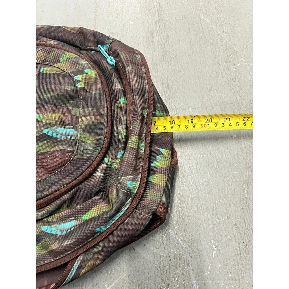 Dakine Garden Backpack Unisex Brown Feather Print Shoulder Strap Laptop‎ Sleeve